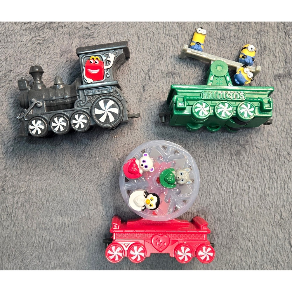 McDonalds Happy Meal Train Toy Lot Minions Ty Beanie Babies Locomotive 3 Piece